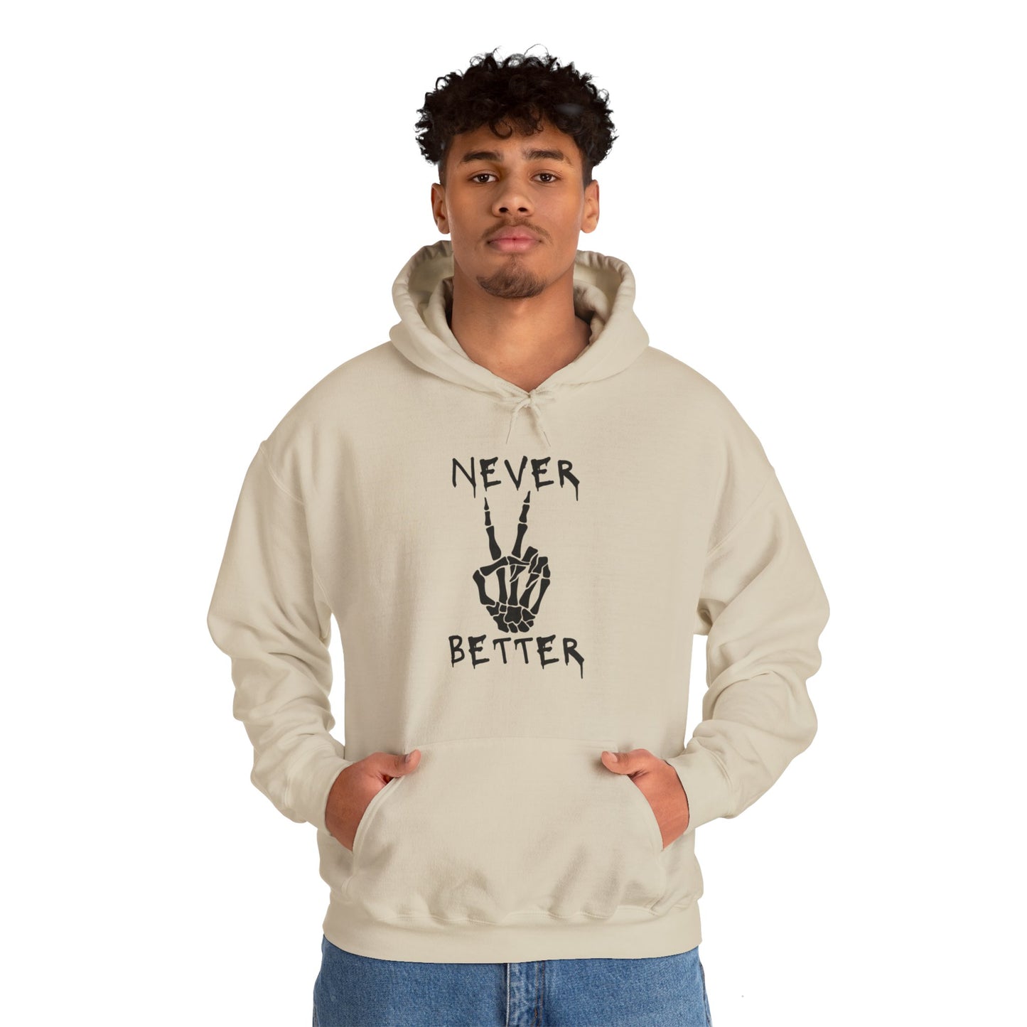 Never Better - Peace Sign Skeleton Hoodie