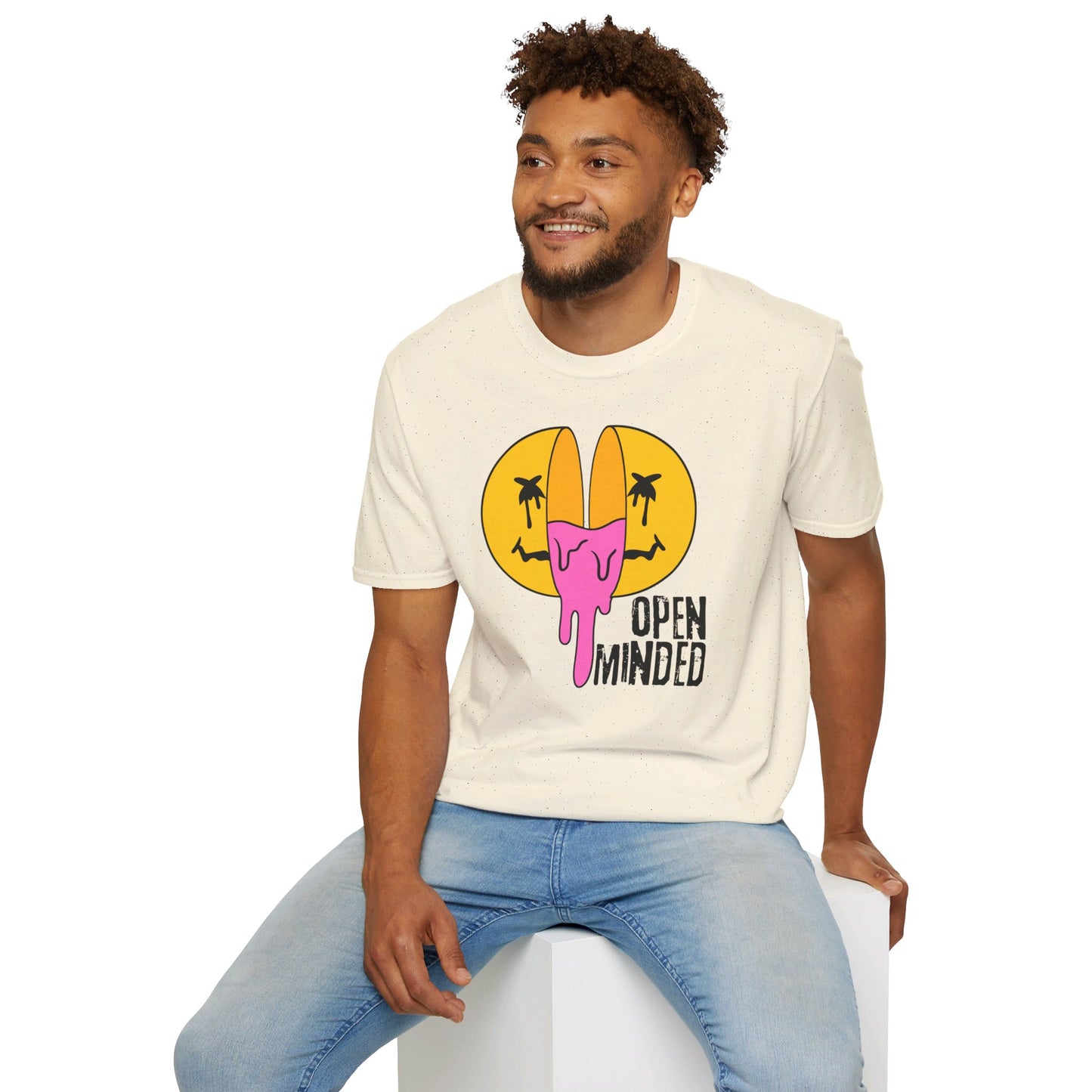 Open Minded Melting Smiley Face - T-Shirt