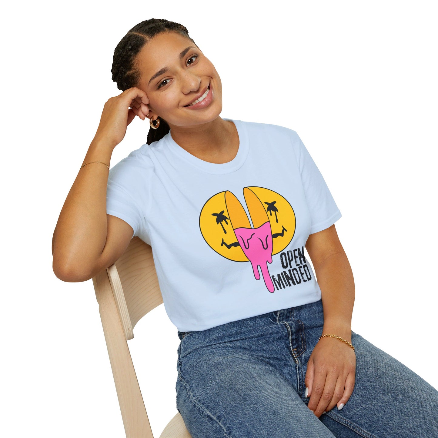 Open Minded Melting Smiley Face - T-Shirt