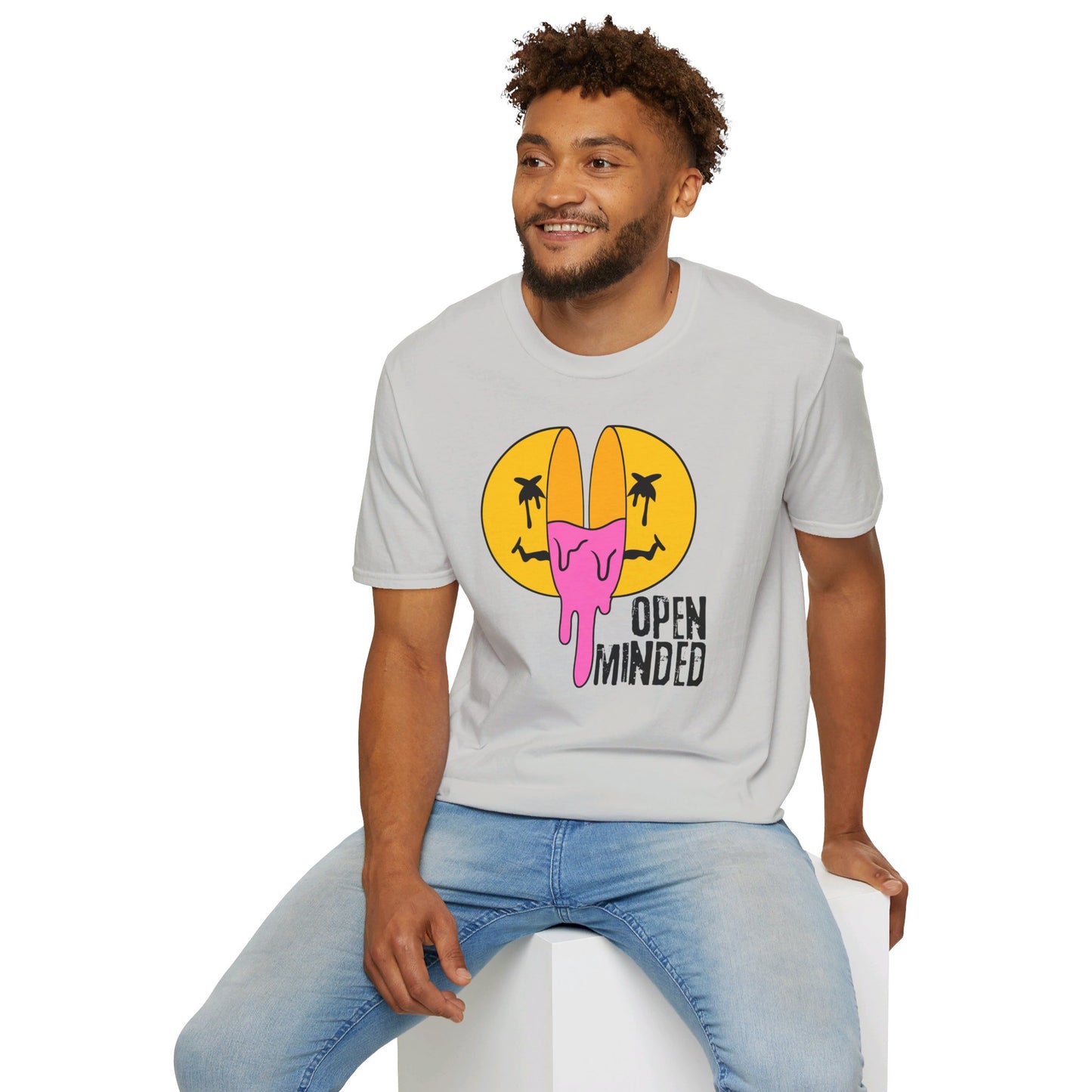 Open Minded Melting Smiley Face - T-Shirt