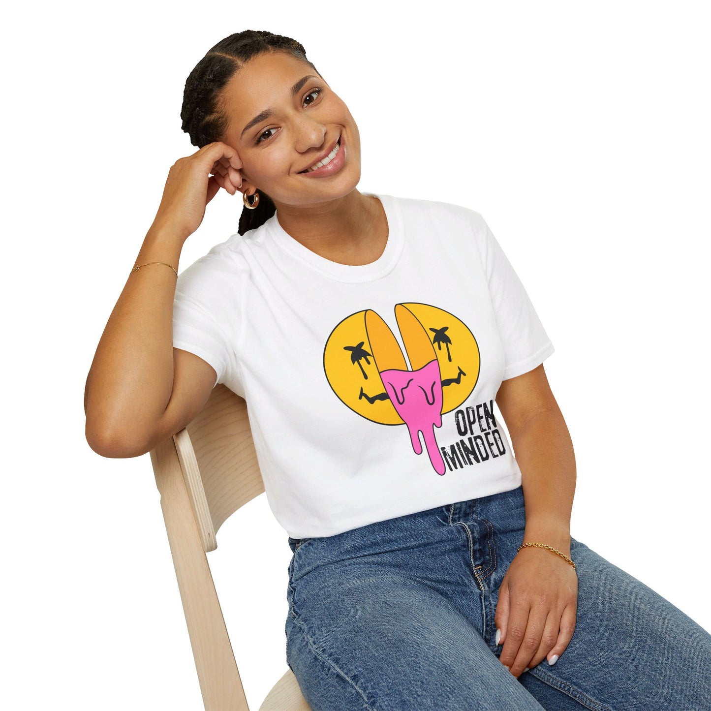 Open Minded Melting Smiley Face - T-Shirt