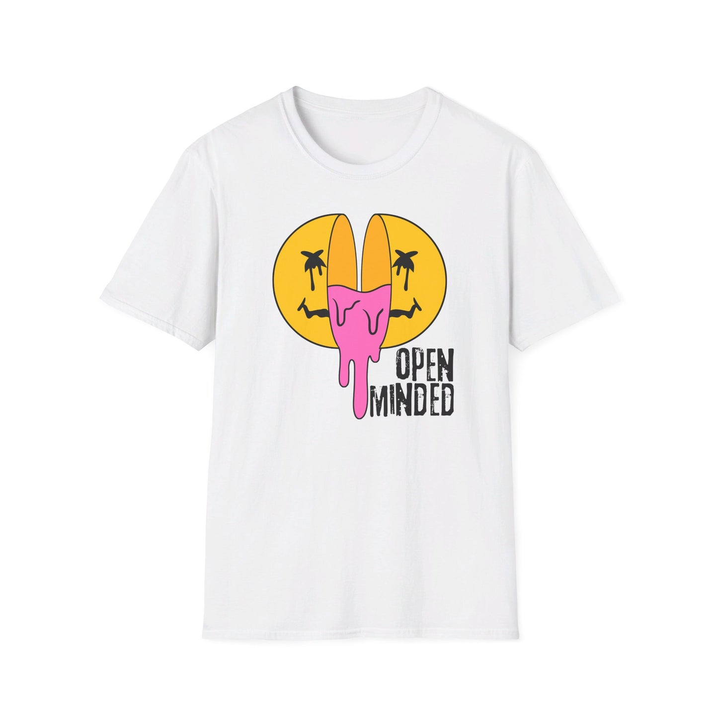 Open Minded Melting Smiley Face - T-Shirt