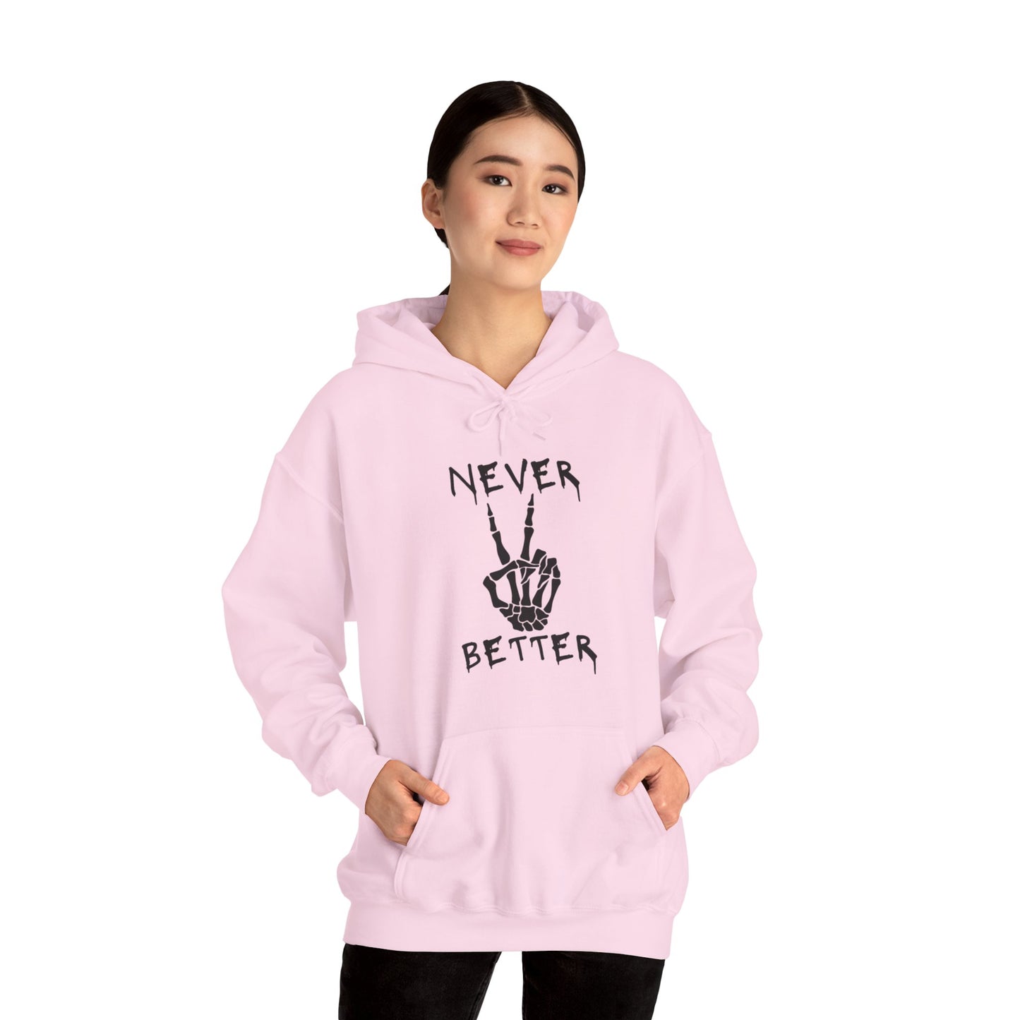 Never Better - Peace Sign Skeleton Hoodie