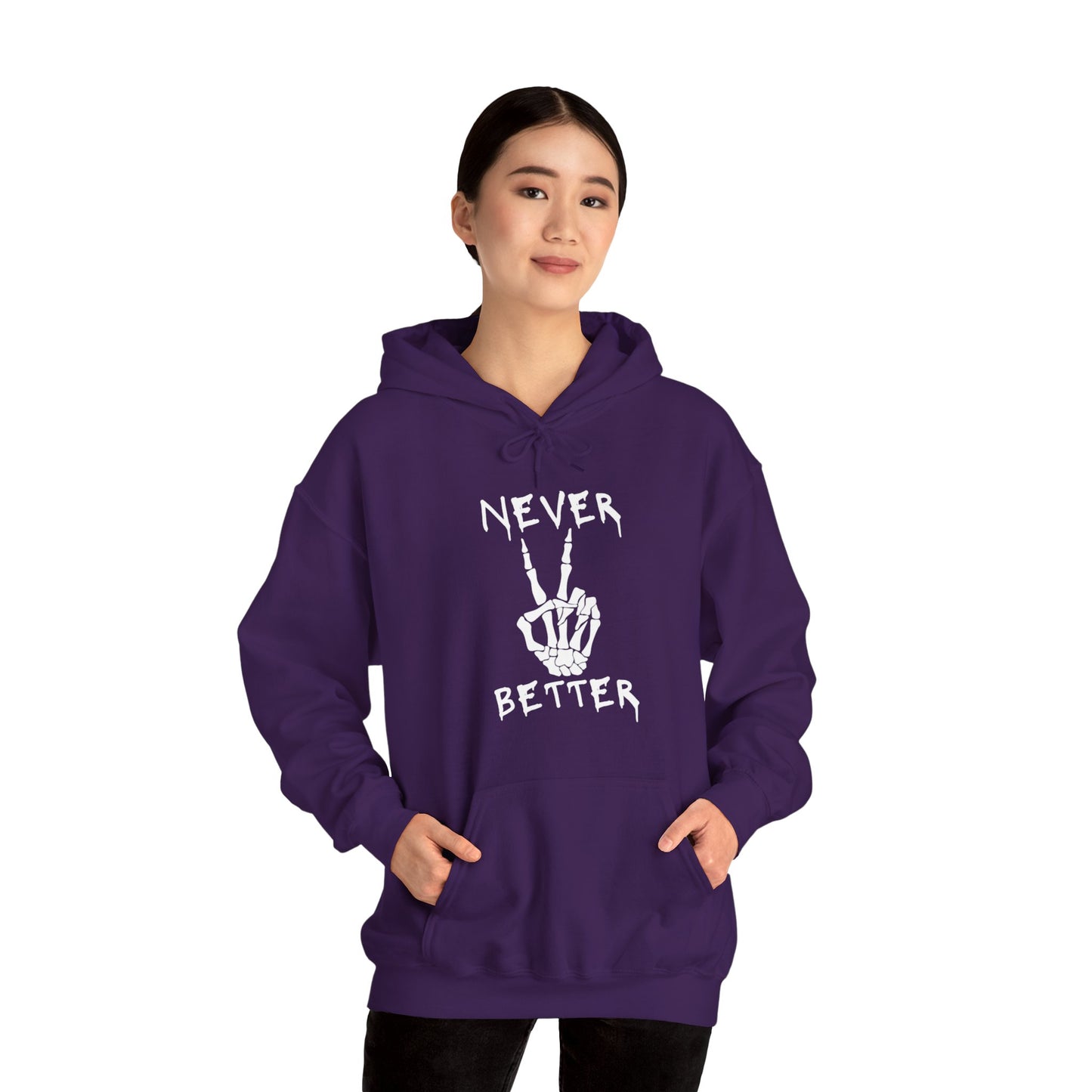 Never Better - Peace Sign Skeleton Hoodie