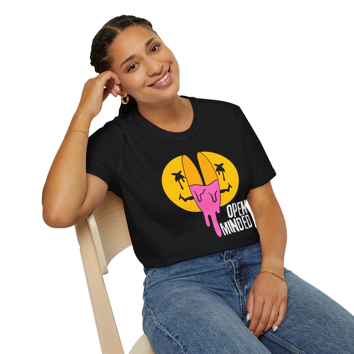 Open Minded Melting Smiley Face - T-Shirt