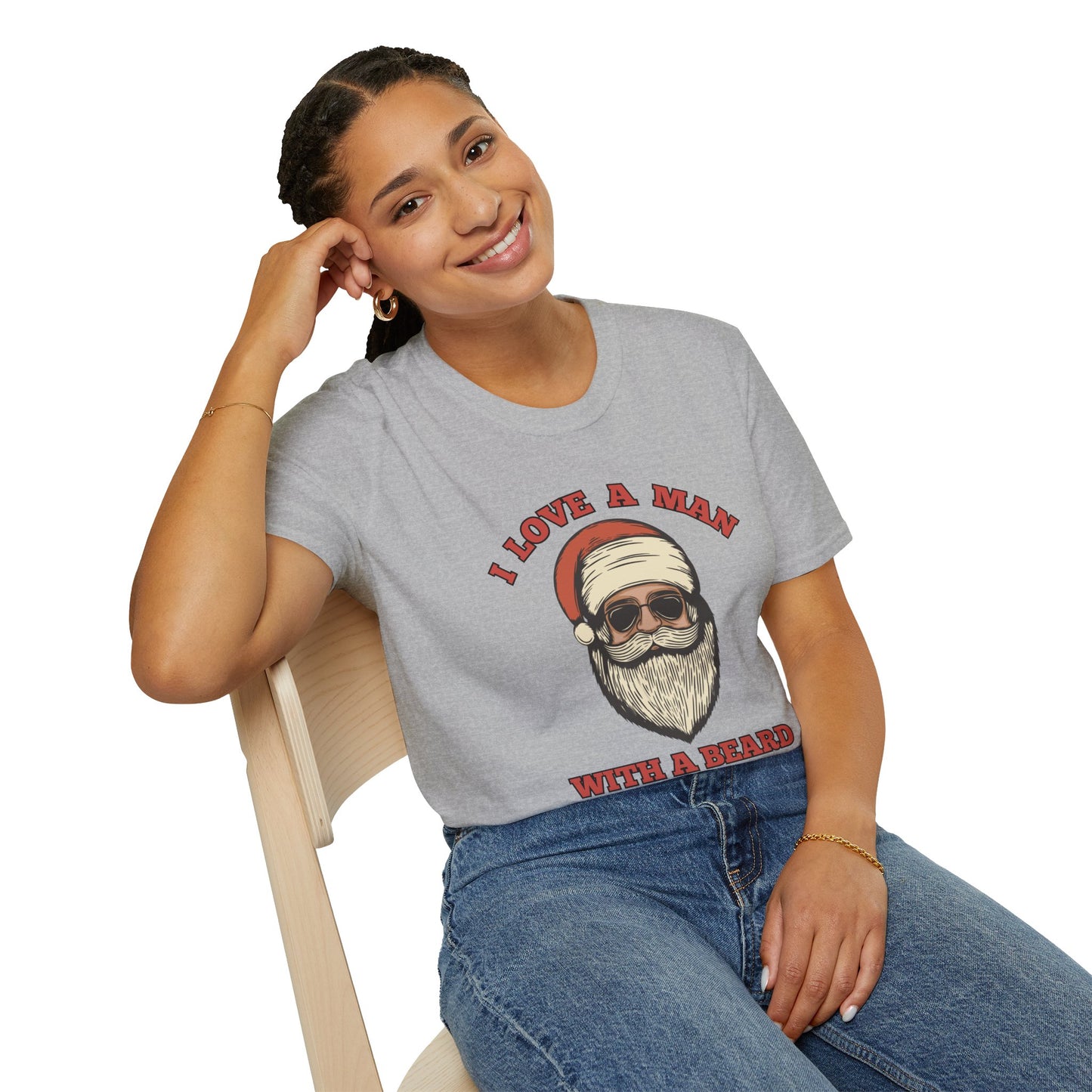 Santa 'I Love a Man with a Beard' - T-Shirt