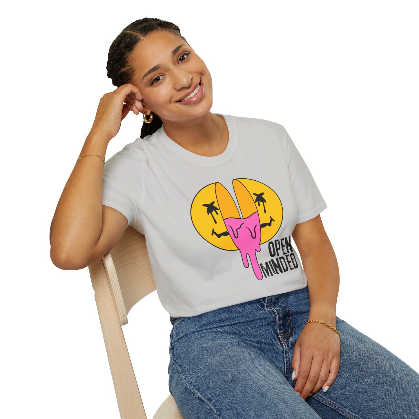 Open Minded Melting Smiley Face - T-Shirt