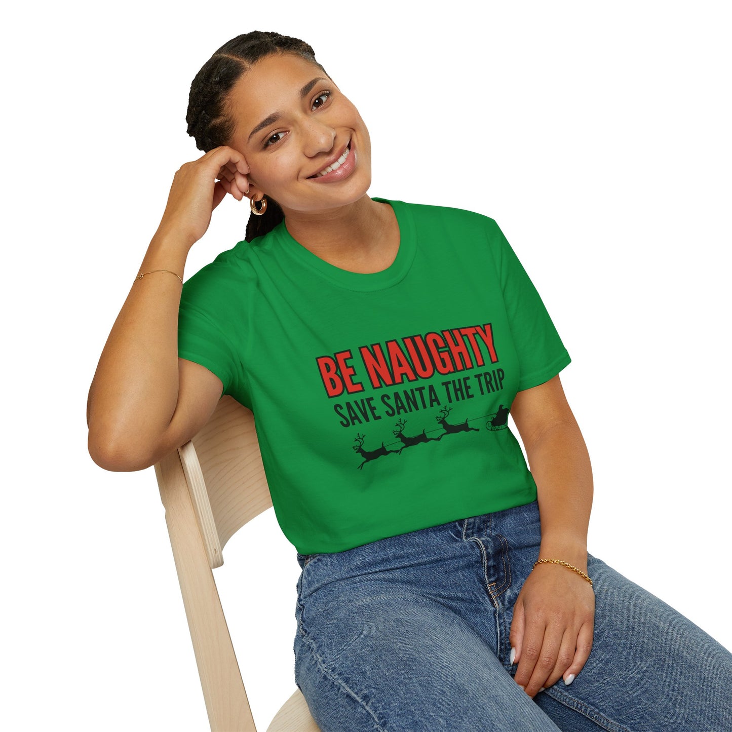 Christmas - Be Naughty, Save Santa the Trip' - T-Shirt