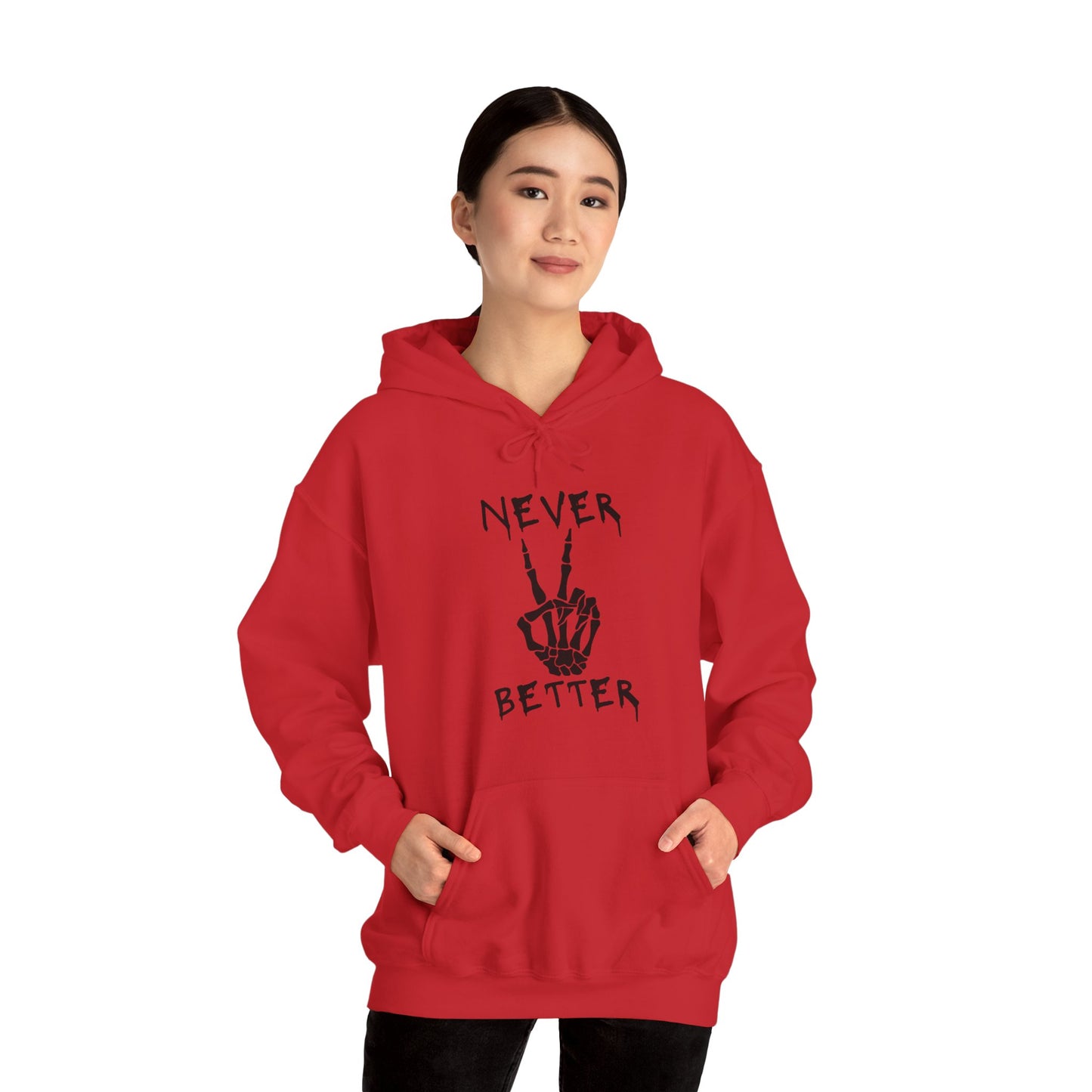 Never Better - Peace Sign Skeleton Hoodie