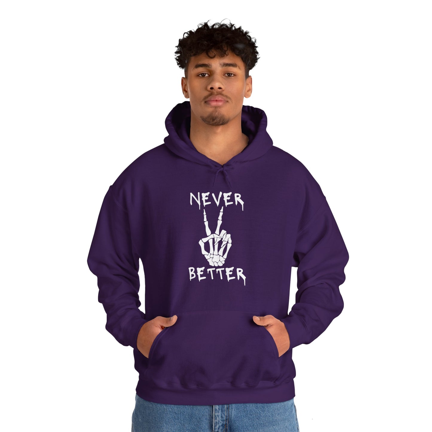 Never Better - Peace Sign Skeleton Hoodie