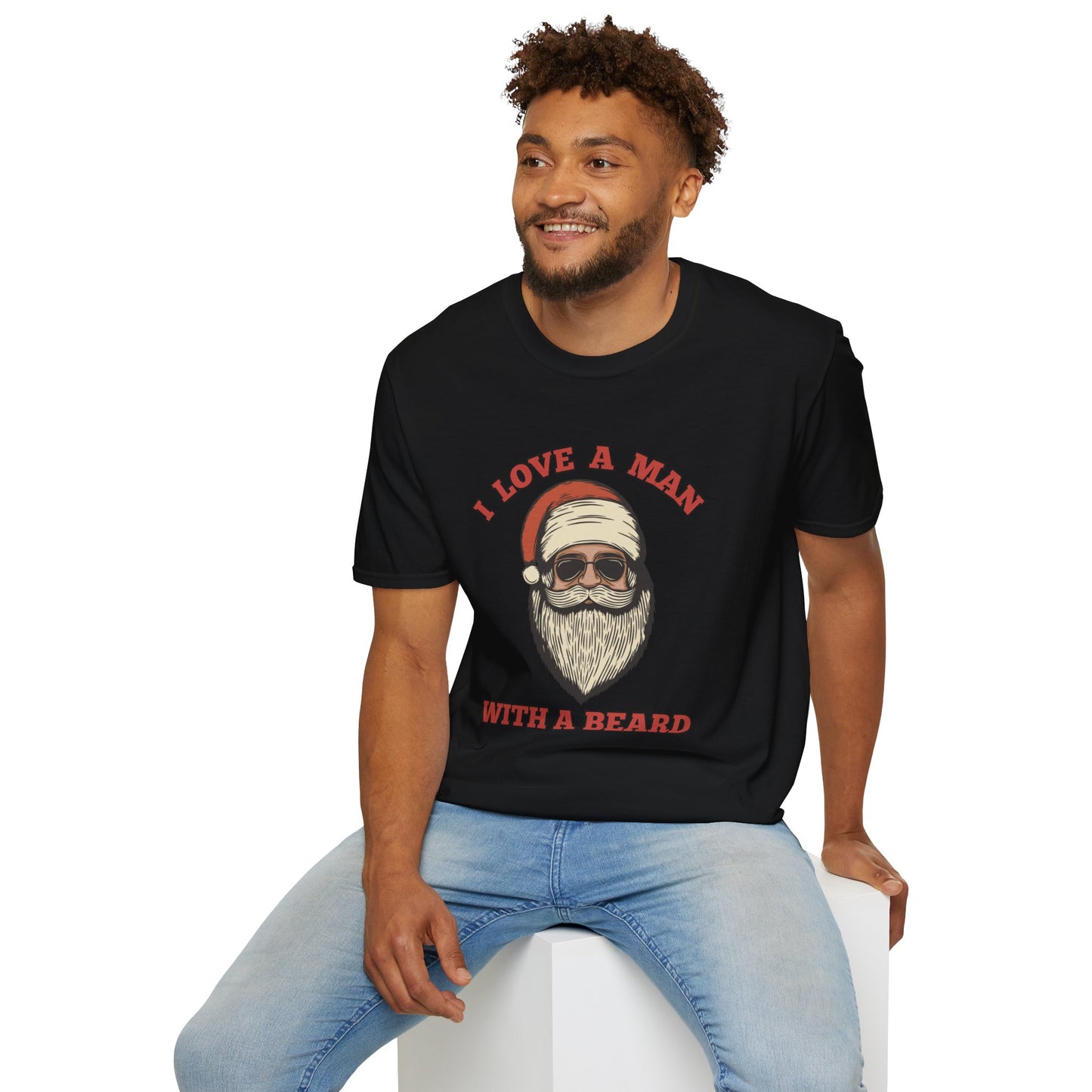 Santa 'I Love a Man with a Beard' - T-Shirt